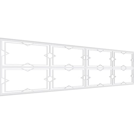 Ekena Millwork Set of Four Panels for 94 1/2"W x 24 1/4"H Fleming Fretwork Wainscot Wall Paneling WPKP12X01X47FMG